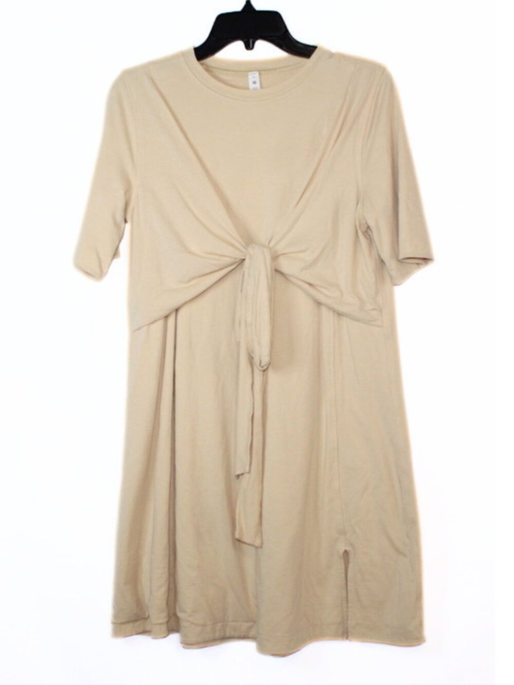 Lululemon women's dress size 8 prosecco yellow knee length wrap top tie front sh